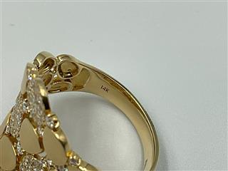EFFY D'Oro 14K Yellow Gold Diamond Pave Pebble Ring 0.79TCW